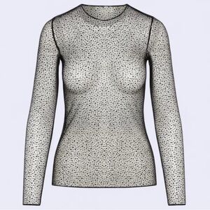 Elegant Black Sheer Women's Commando Top